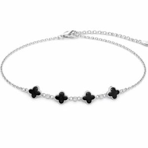 Pulseira Trevinho Pretos com Pontos de Luz
